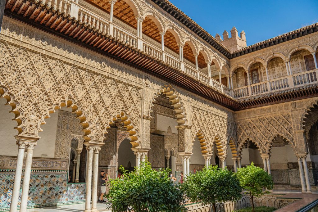 a building with a lot of arches and pillars