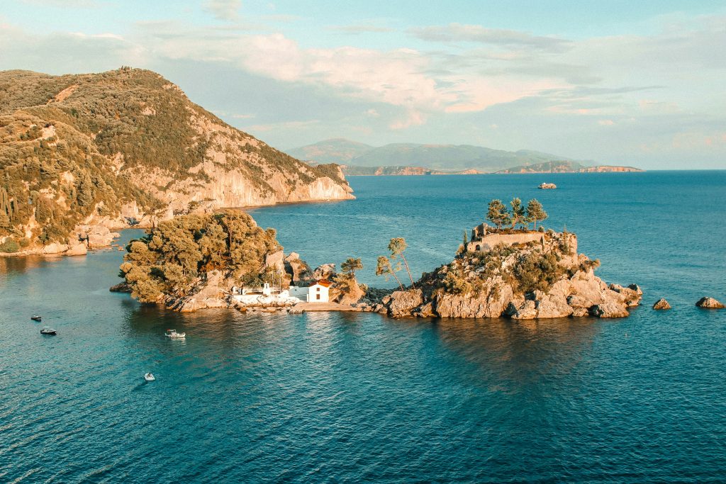 a small island in the middle of a body of water
