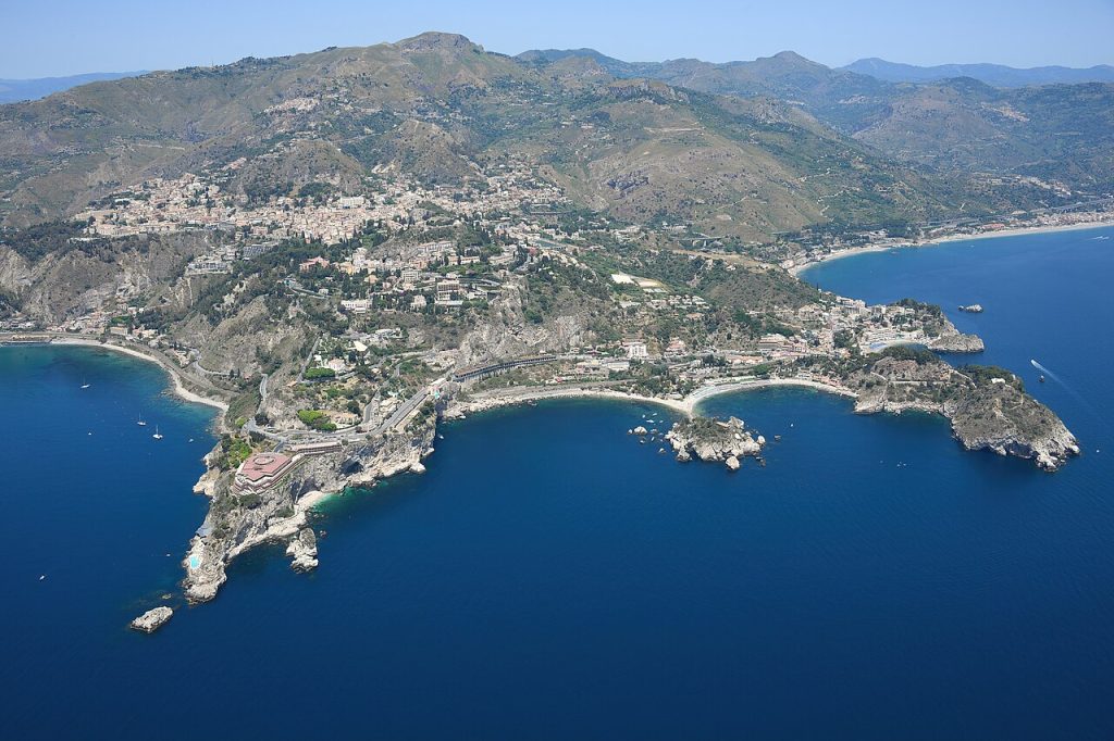 The coastline of Taormina, Sicily