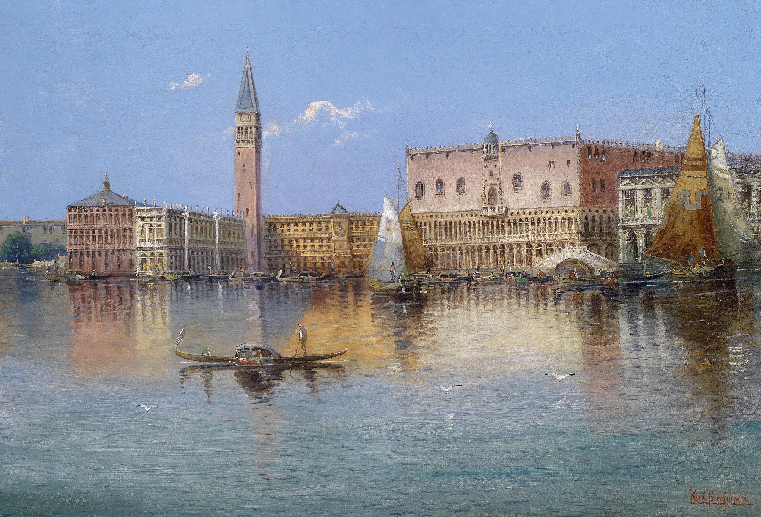Acqua alta (high water) in Venice's Piazza San Marco
