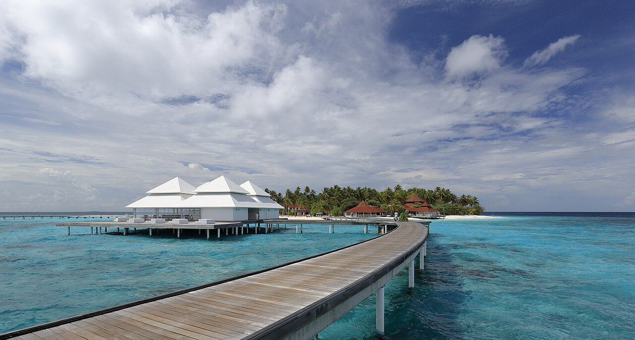 An overwater villa in the Maldives