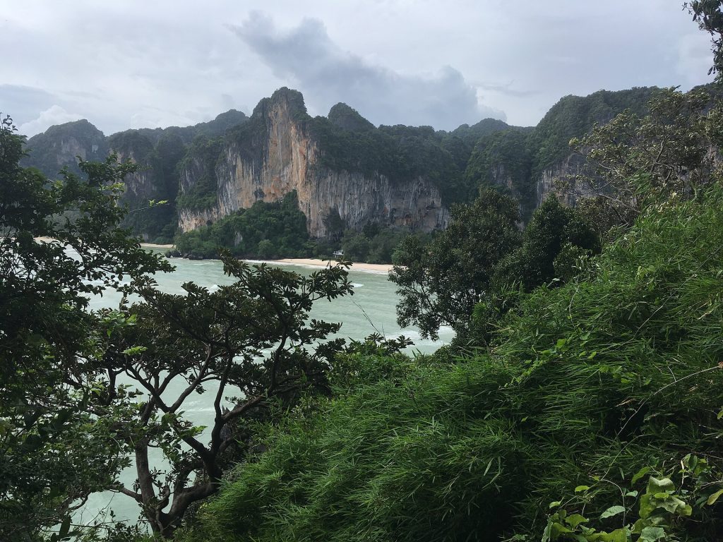 Railay Beach and limestone cliffs in Krabi, Thailand
