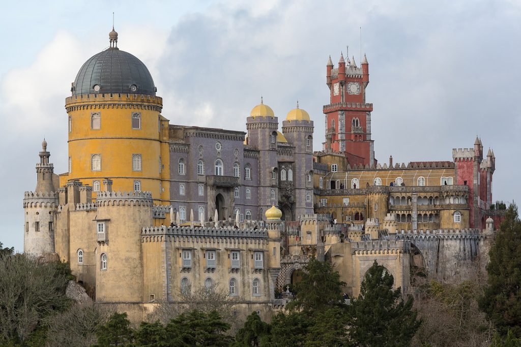 The colourful Pena Palace above Sintra