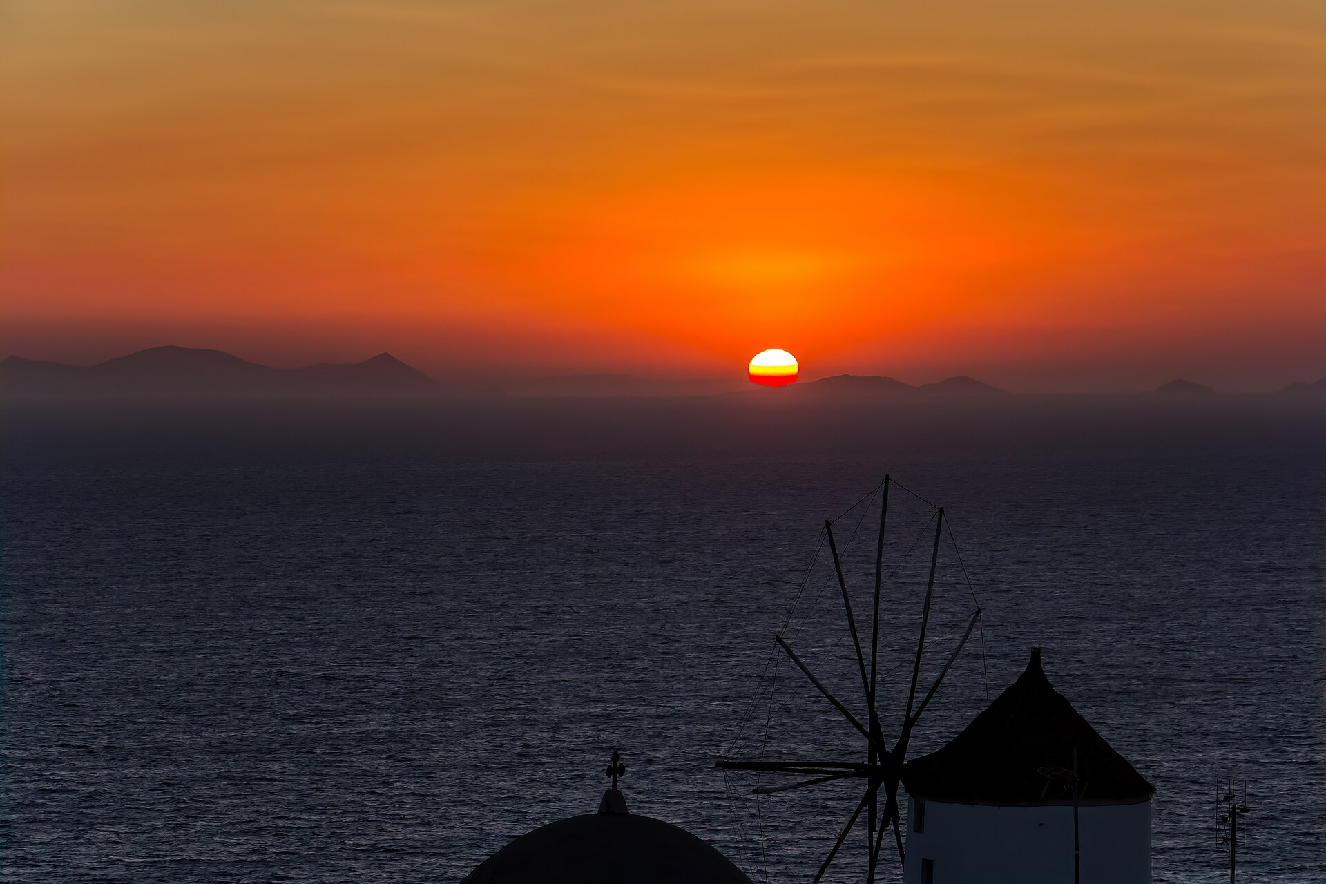 Sunset in Oia, Santorini